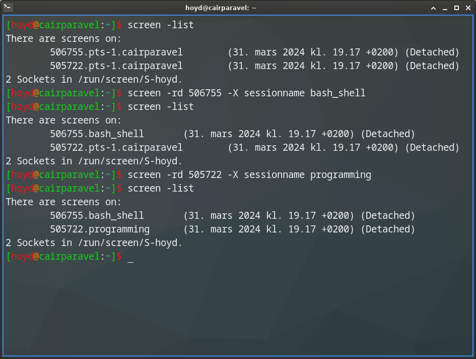 Screenshot from command line in linux.